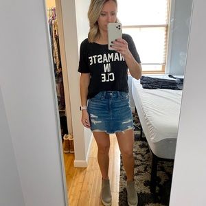 American eagle denim mini skirt